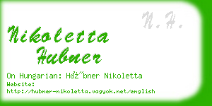 nikoletta hubner business card